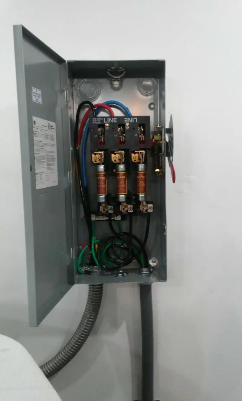 Three-phase disconnect switch installed for Electrical Wiring & Rewiring in Rock Falls